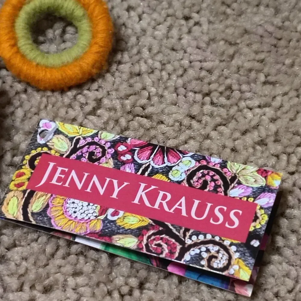 NWT Jenny Krauss Yellow Gold finch Bird 100% Wool Travel Cosmetic Pouch